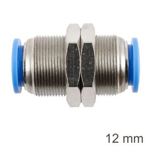 Metal Bulkhead Str. Connector 12mm